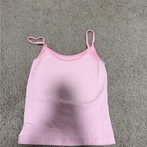 Brandy melville Pink Striped Tank Top